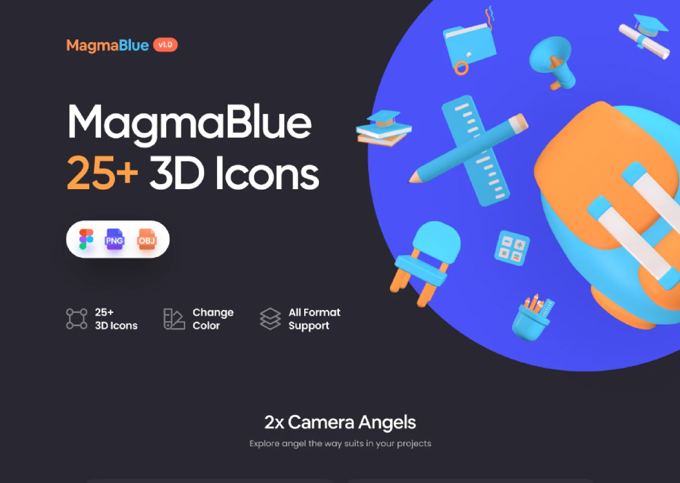 Magmablue Education 3D Icons for Figma and Adobe XD