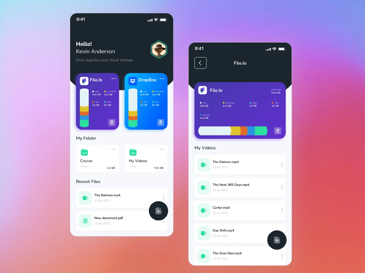 Manager Files UI Design for Figma and Adobe XD