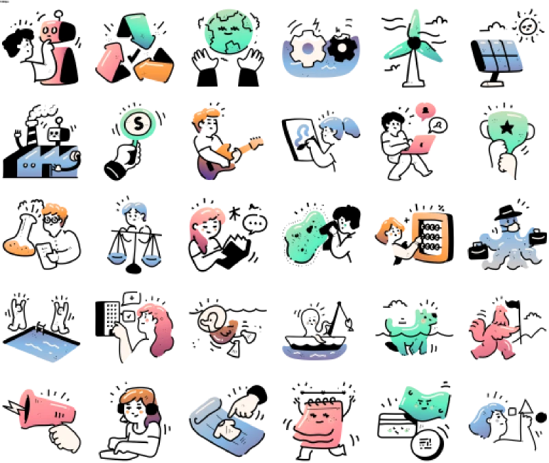 Marker Gradient Illustrations for Figma and Adobe XD