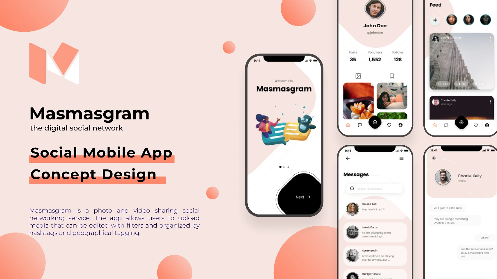 Masmasgram Social Media UI Kit for Figma and Adobe XD
