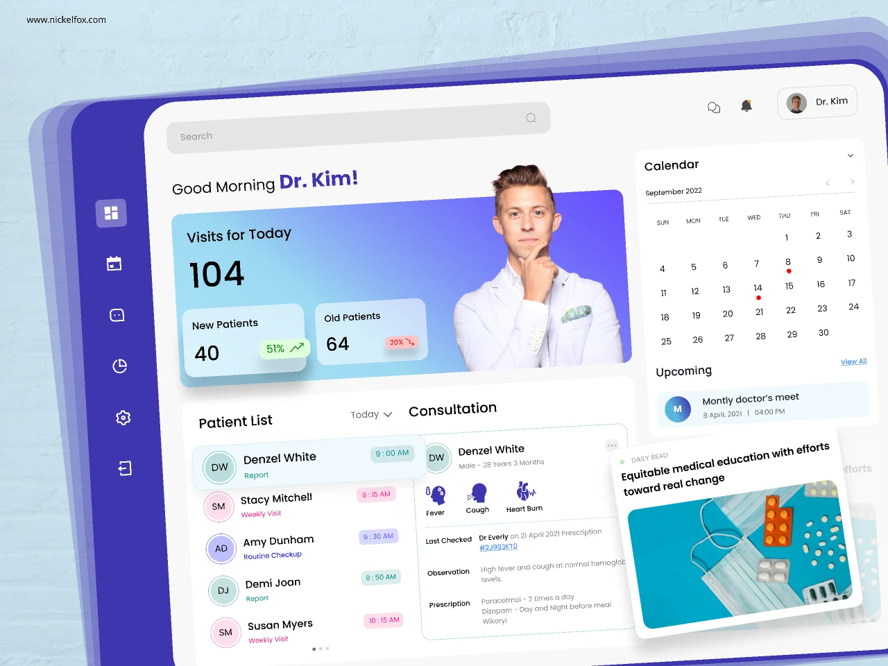 Medical Dashboard for Figma and Adobe XD
