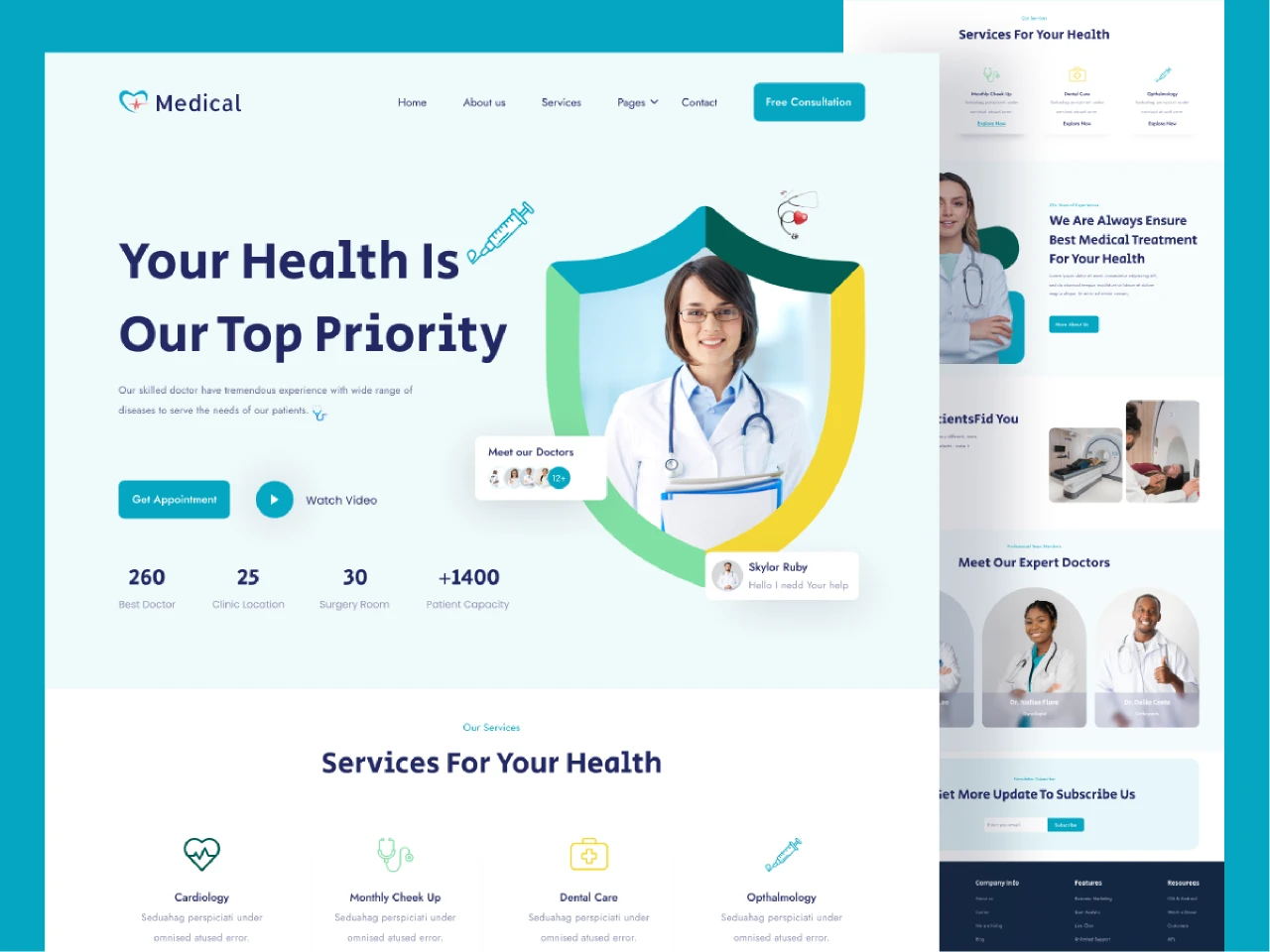 Medical Landing Page for Figma and Adobe XD