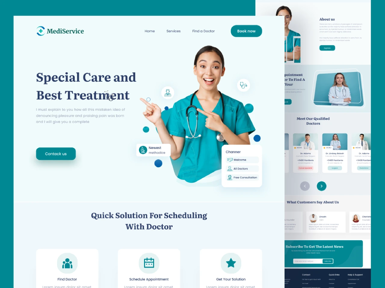 Medical Website Landing Page for Figma and Adobe XD