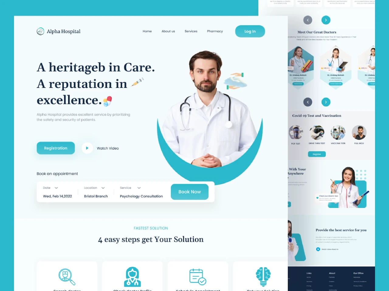 Medical Website Landing Page for Figma and Adobe XD