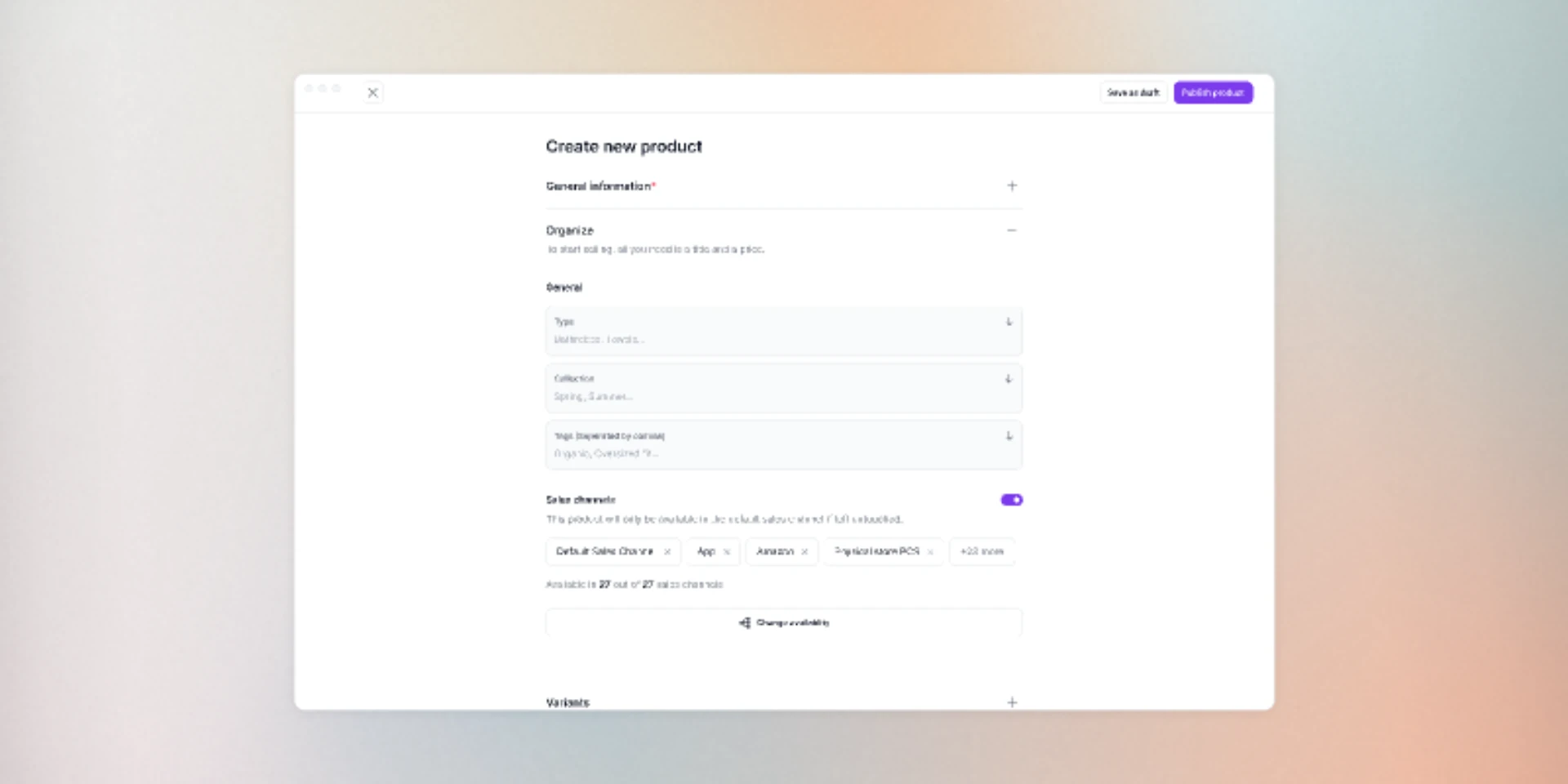 Medusa admin: Sales channels for Figma and Adobe XD