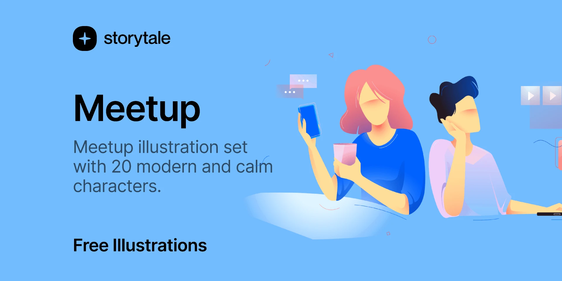Meetup Illustrations for Figma and Adobe XD