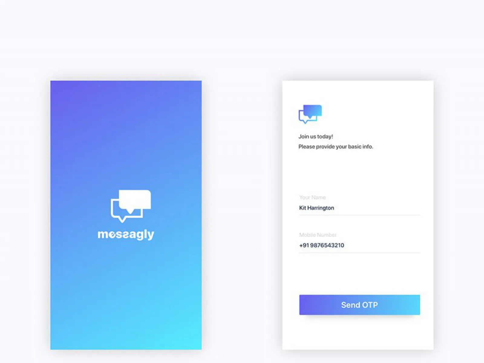 Messagly Free App Design  - Free Figma Template