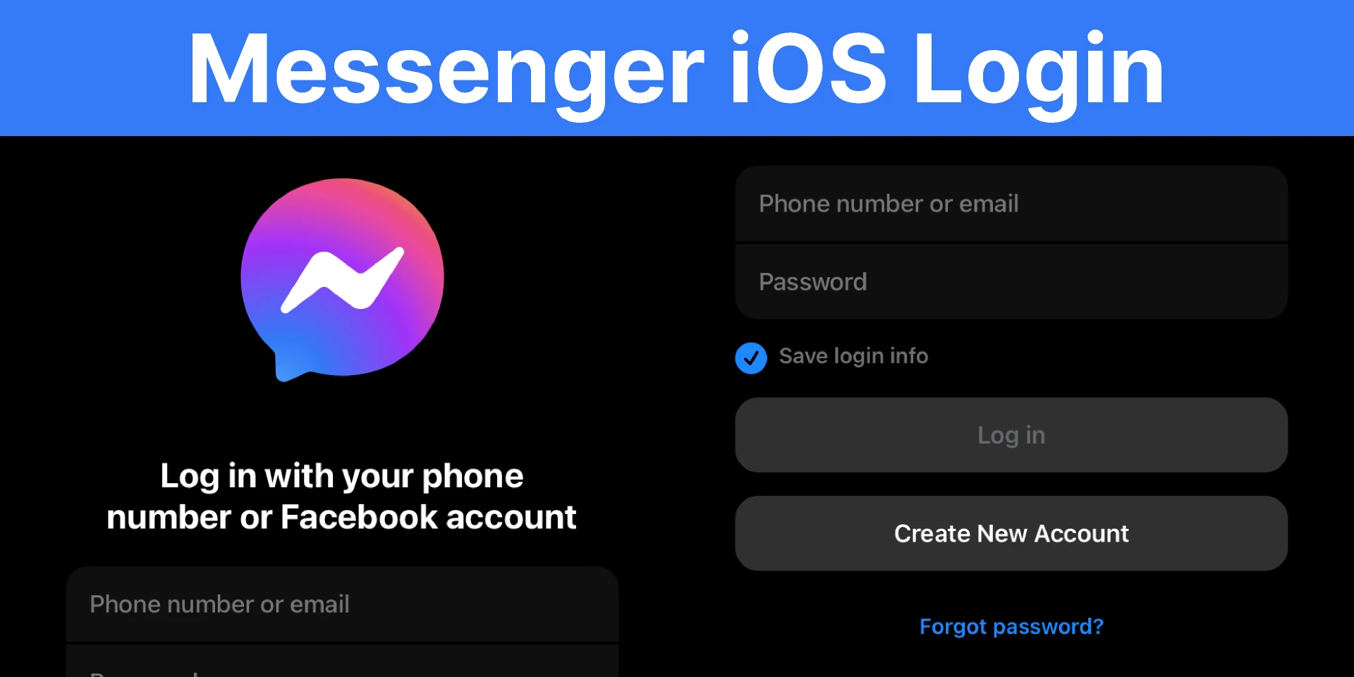 Messenger Log In Screen for Figma and Adobe XD
