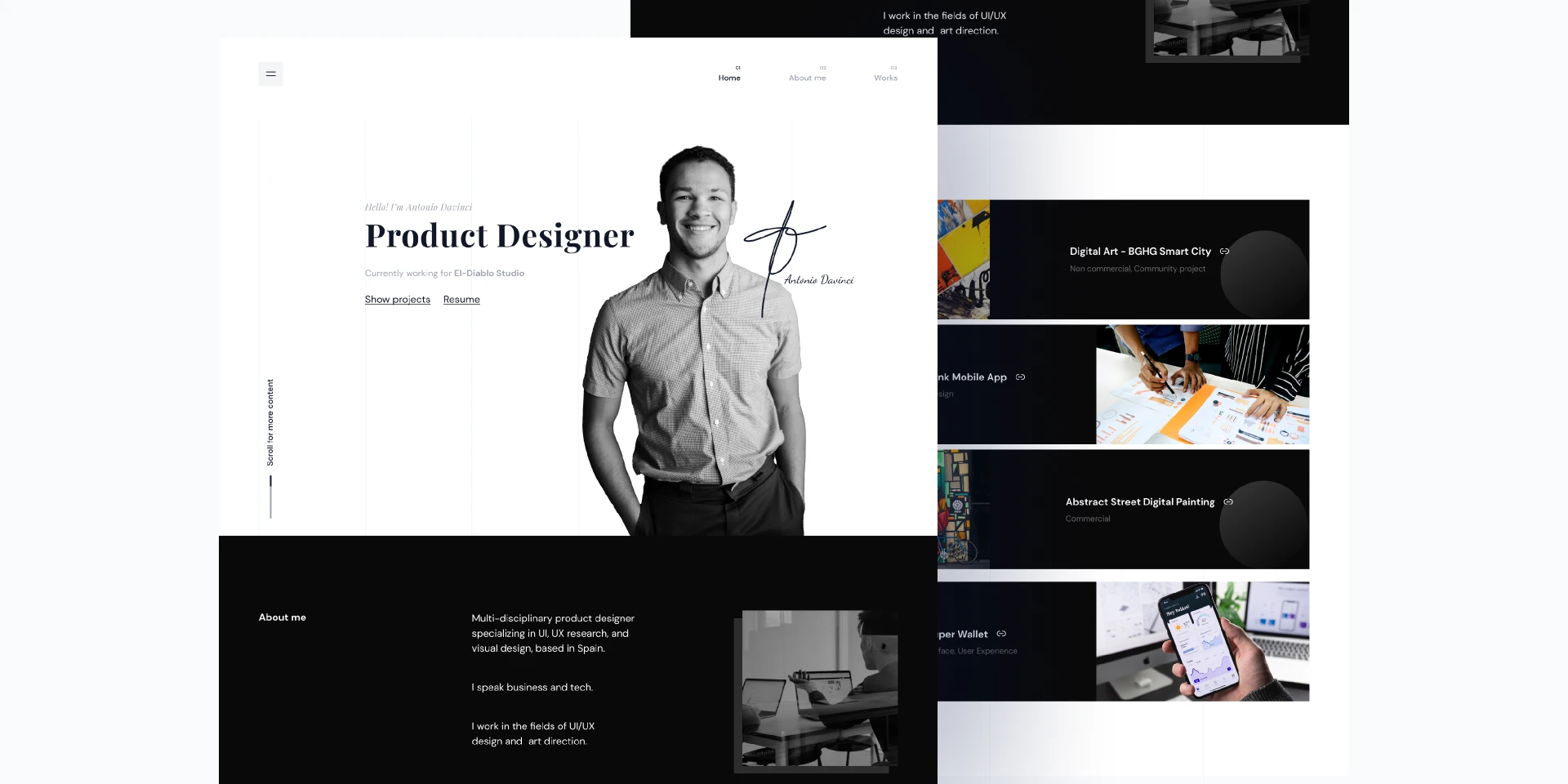 Minimal Portfolio for Product Designer for Figma and Adobe XD