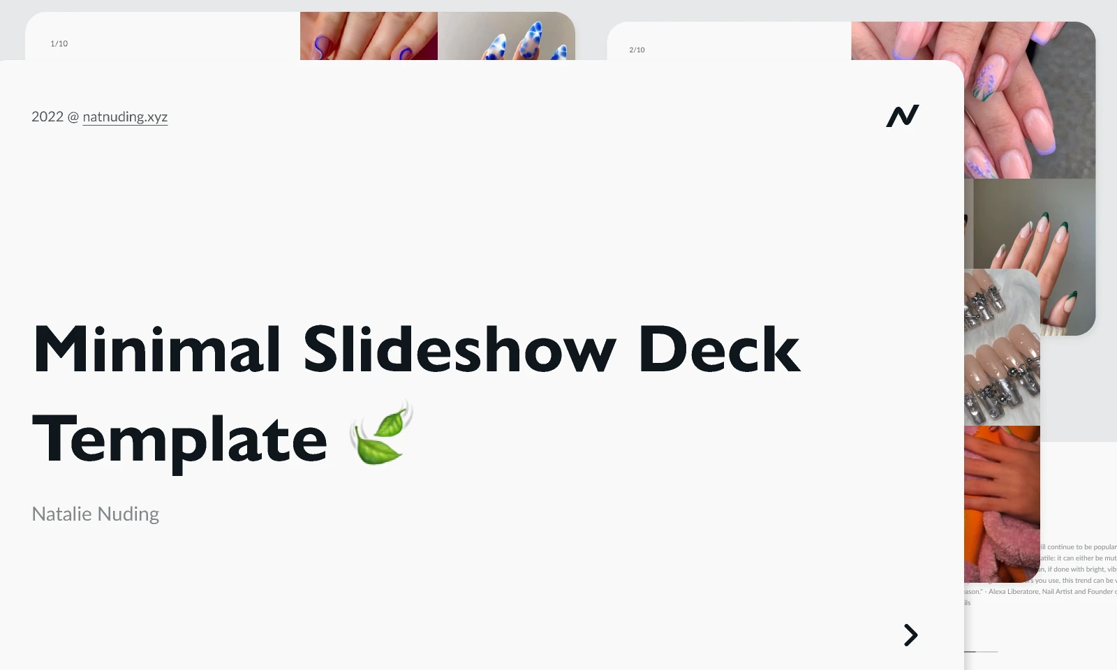 Minimal Slideshow Deck Template for Figma and Adobe XD