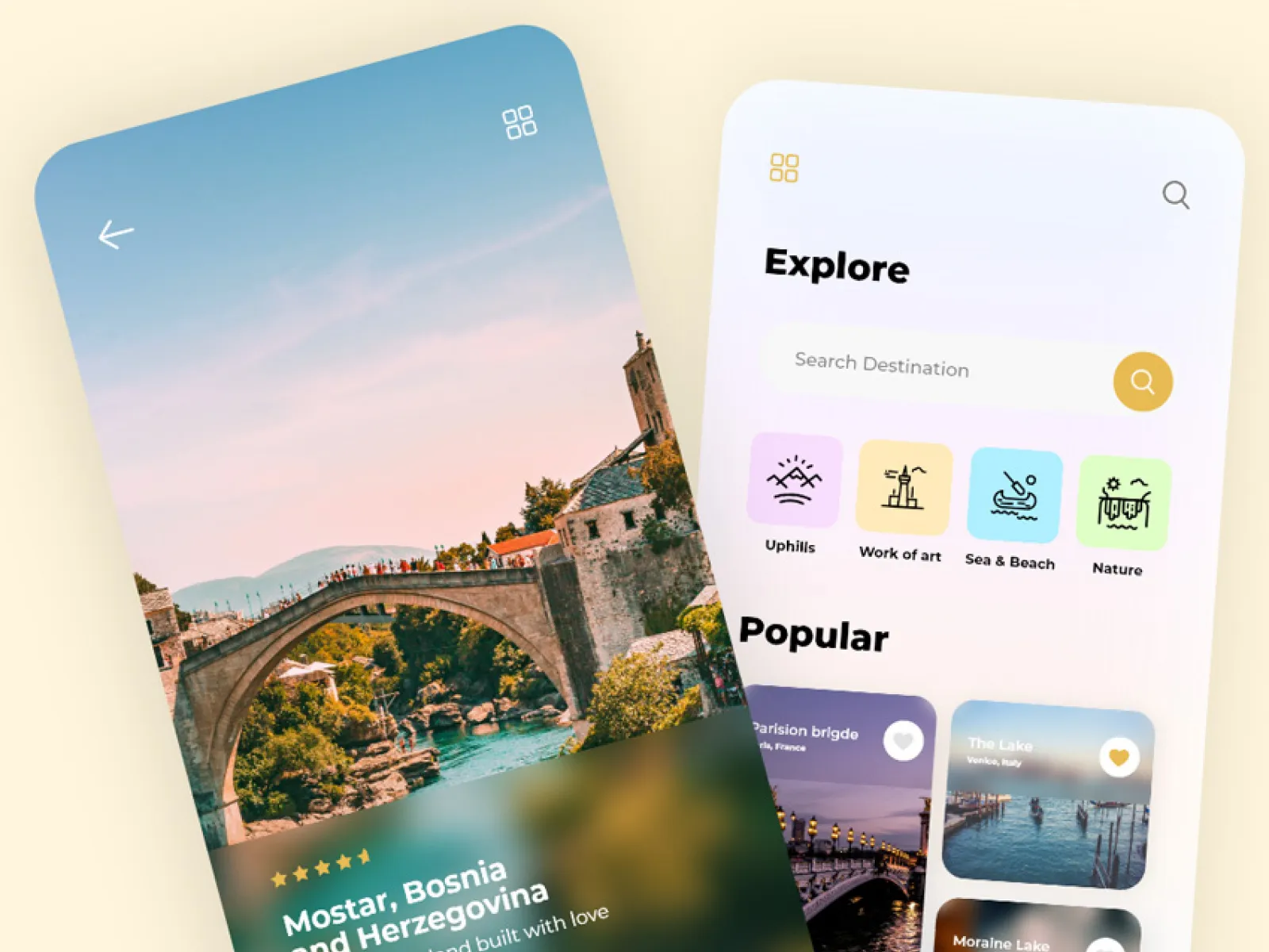 Minimal Travel App Design  - Free Figma Template