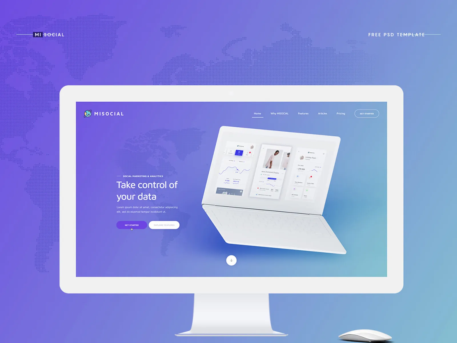 MISOCIAL Web Template  - Free Figma Template