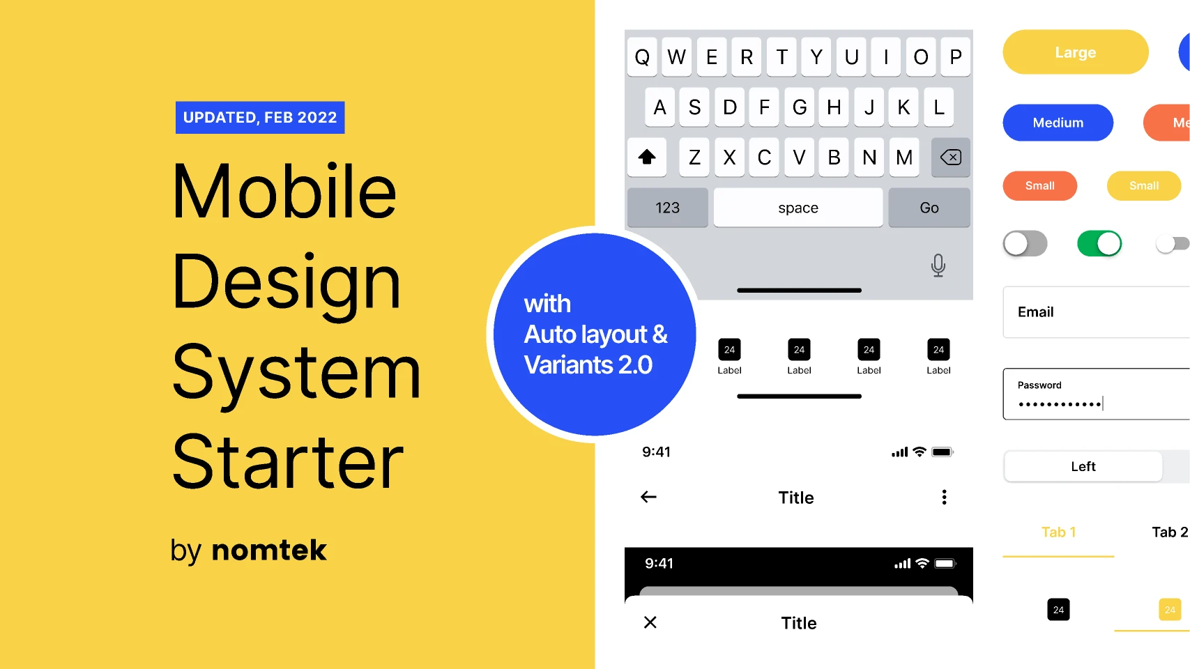Mobile Design System Starter 2.0 for Figma and Adobe XD