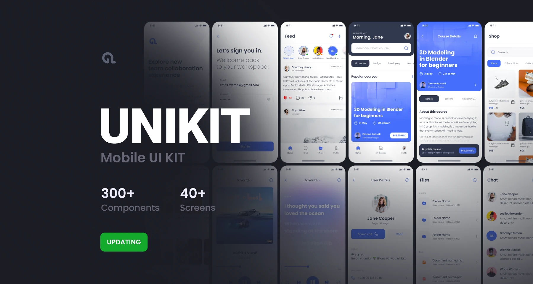 Mobile UI Kit for Figma and Adobe XD