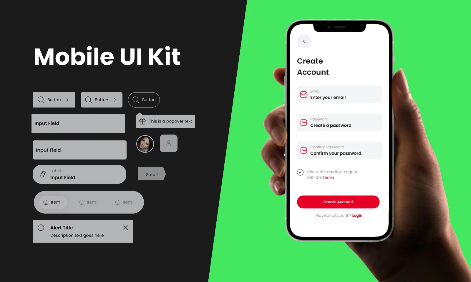 Mobile UI Kit Open Source for Figma and Adobe XD