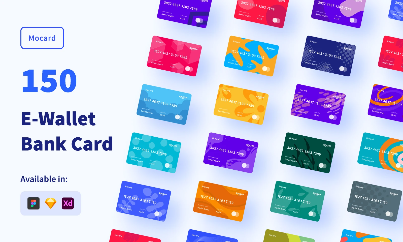 Mocard - 150 E-Wallet Bank Card for Figma and Adobe XD