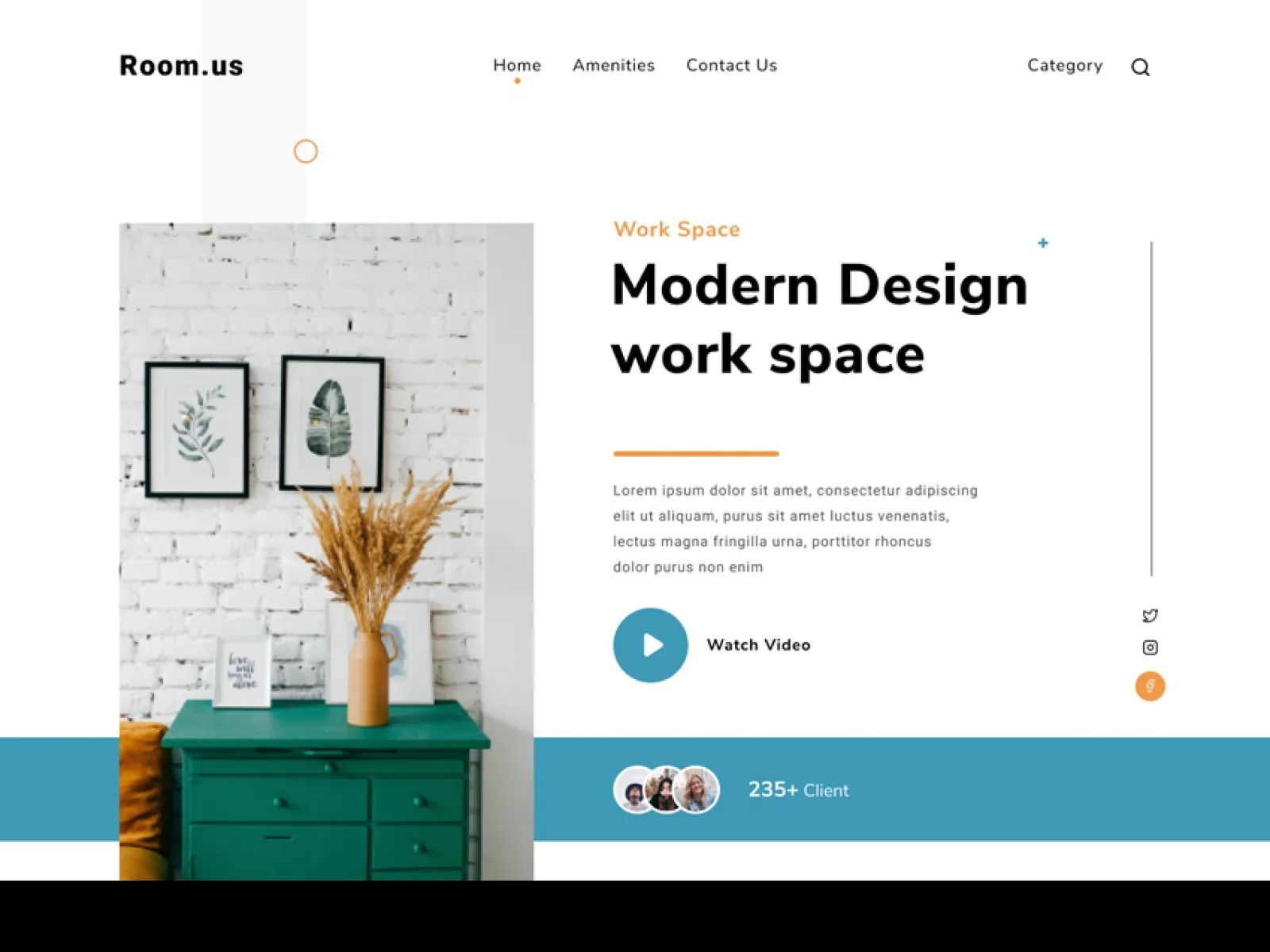 Modern Design Work Space  - Free Figma Template