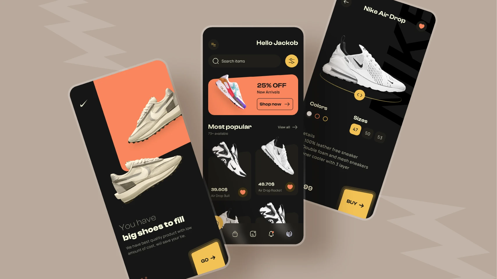 Modern e-commerce Mobile App UI UX Design Concept for Figma and Adobe XD