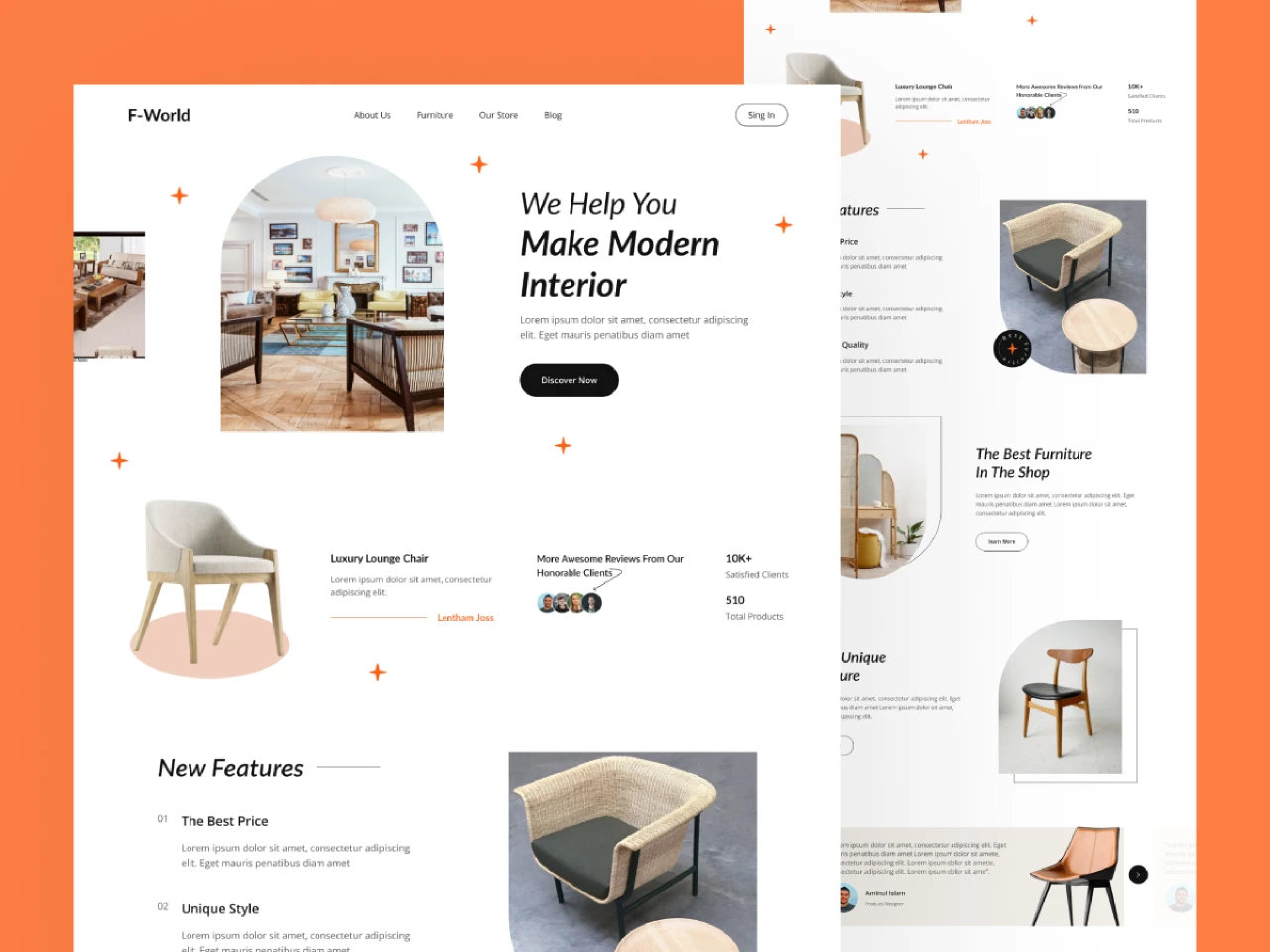 Modern Interior Design and Decoration for Figma and Adobe XD