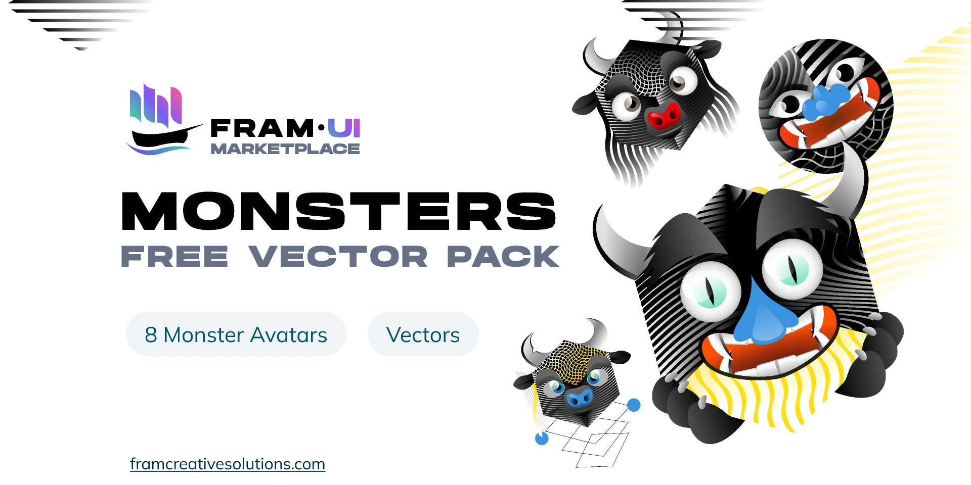 Monster Avatars Vectors - Free for Figma and Adobe XD