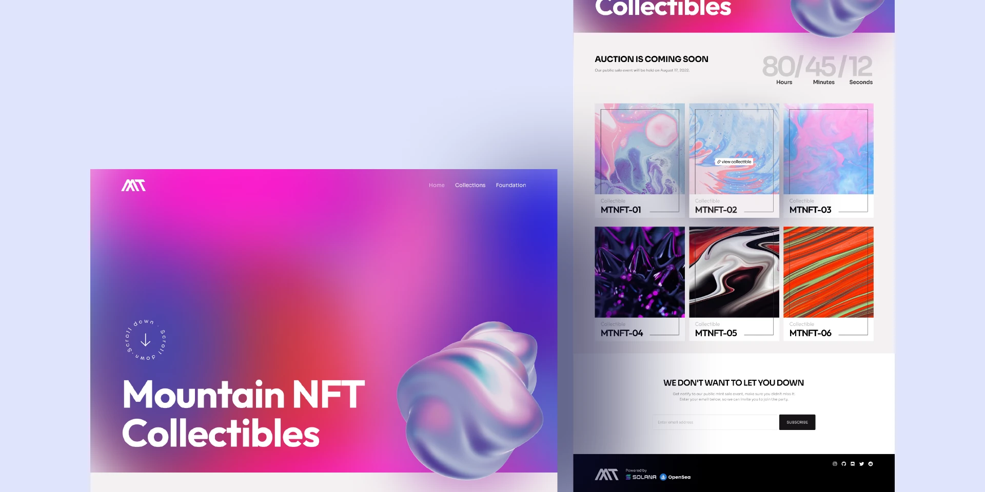 Mountain NFT - Auction Page for Figma and Adobe XD