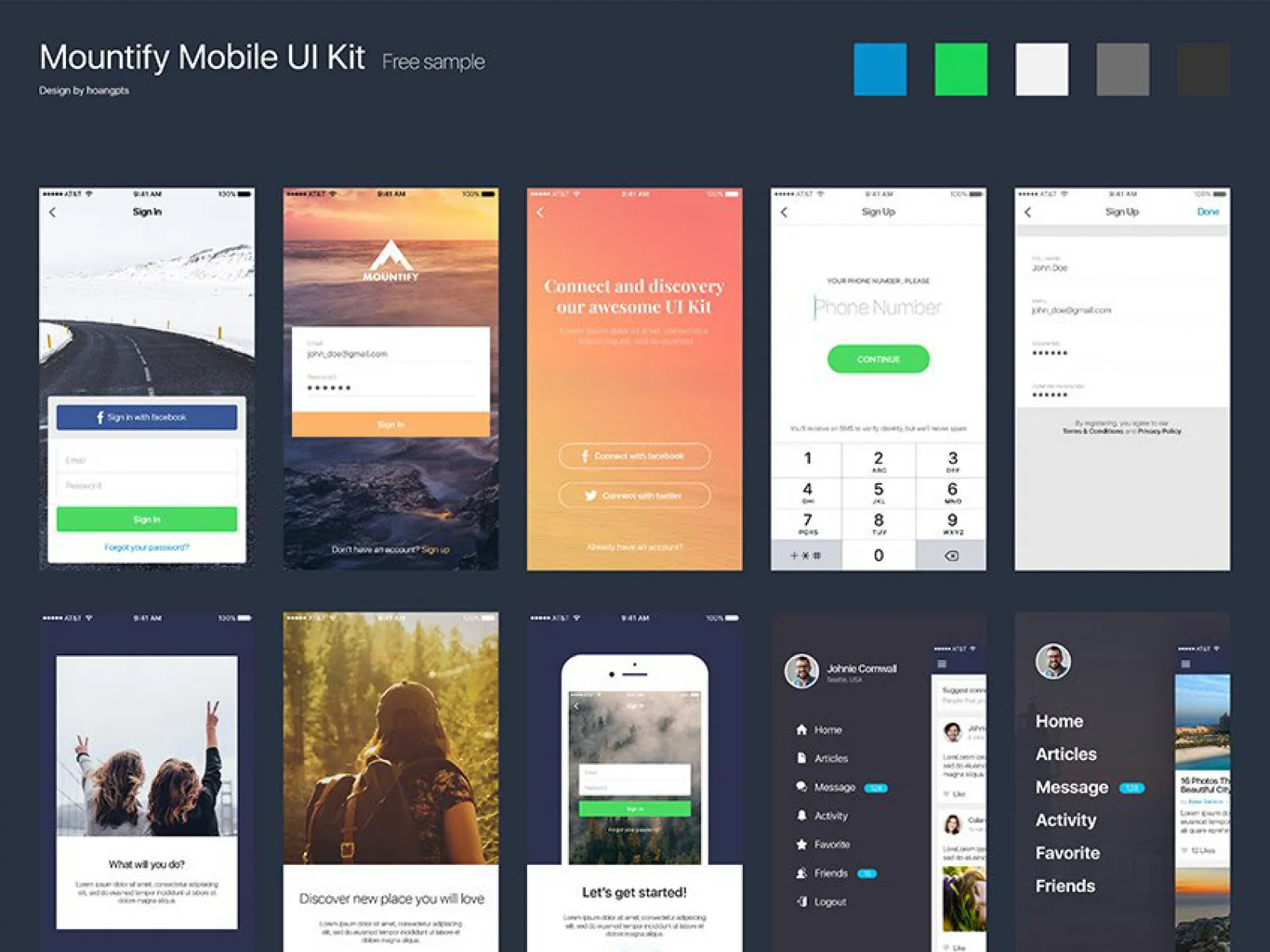 Mountify Free App Design  - Free Figma Template
