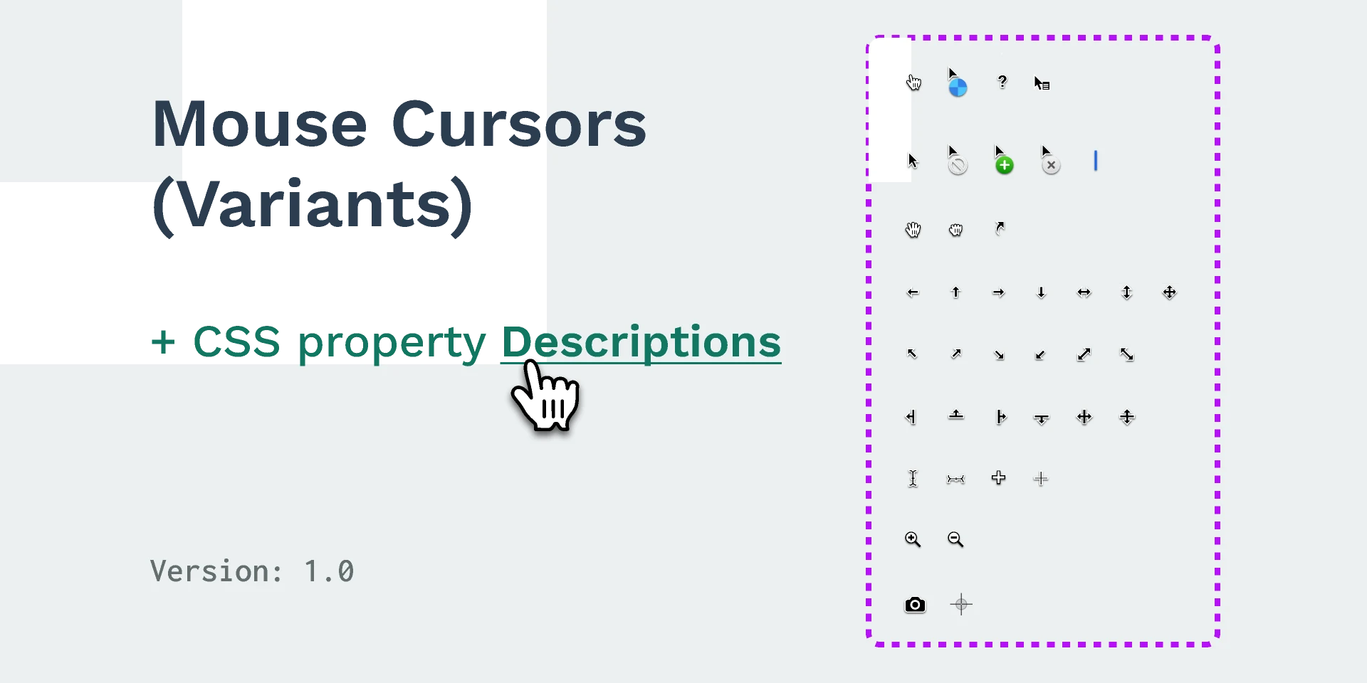 Mouse Cursors (Variants) for Figma and Adobe XD