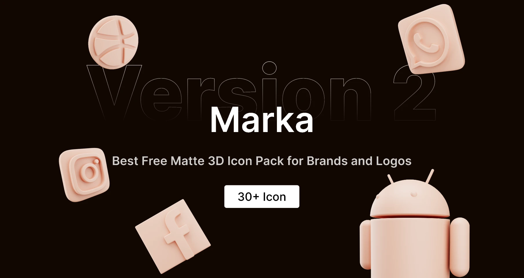 Mrka  Best Free 3D Icon Pack for Brands and Logos Version_2 for Figma and Adobe XD