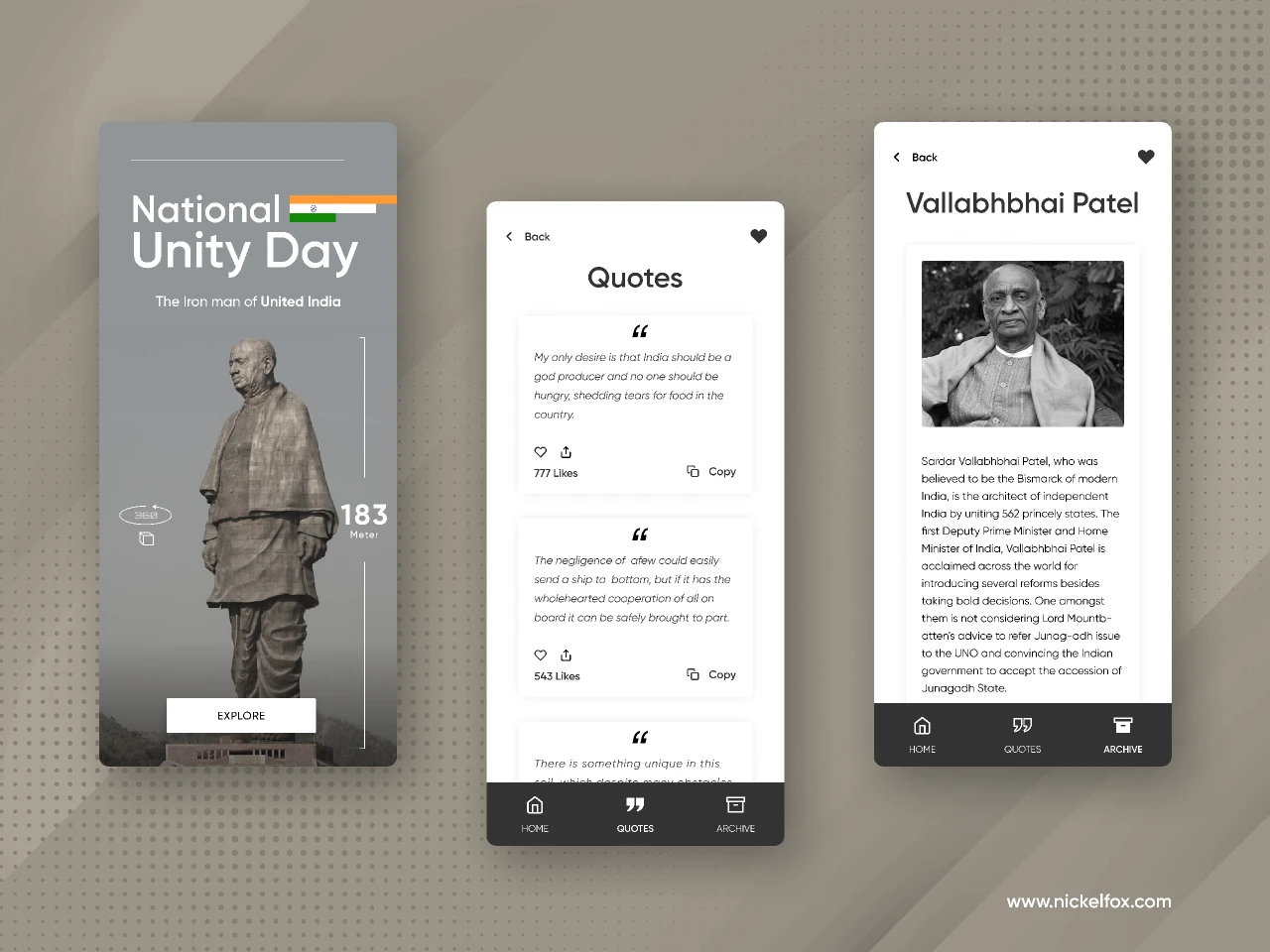National Unity Day App Concept for Figma and Adobe XD