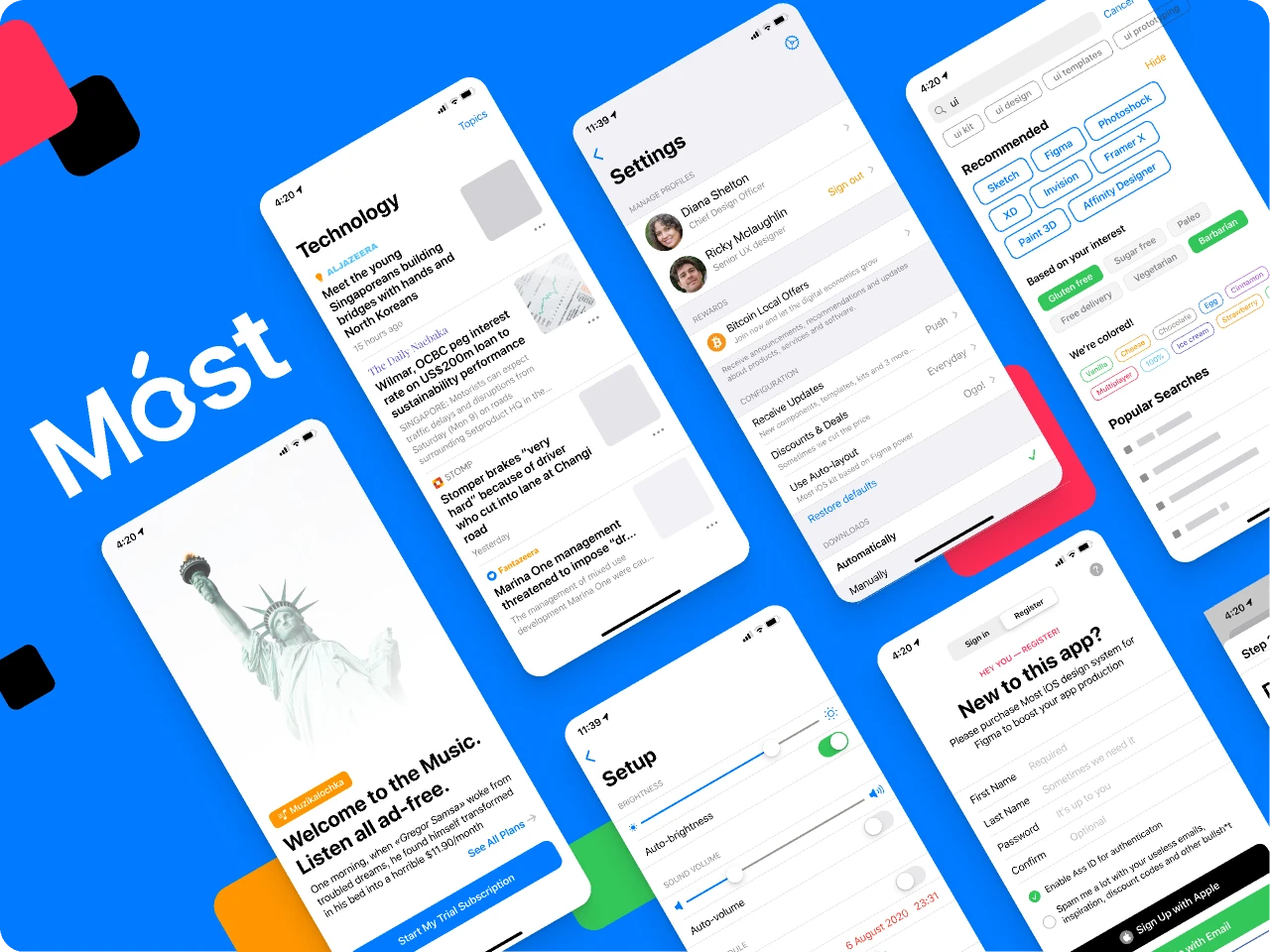 Native iOS13 Design System for Figma and Adobe XD