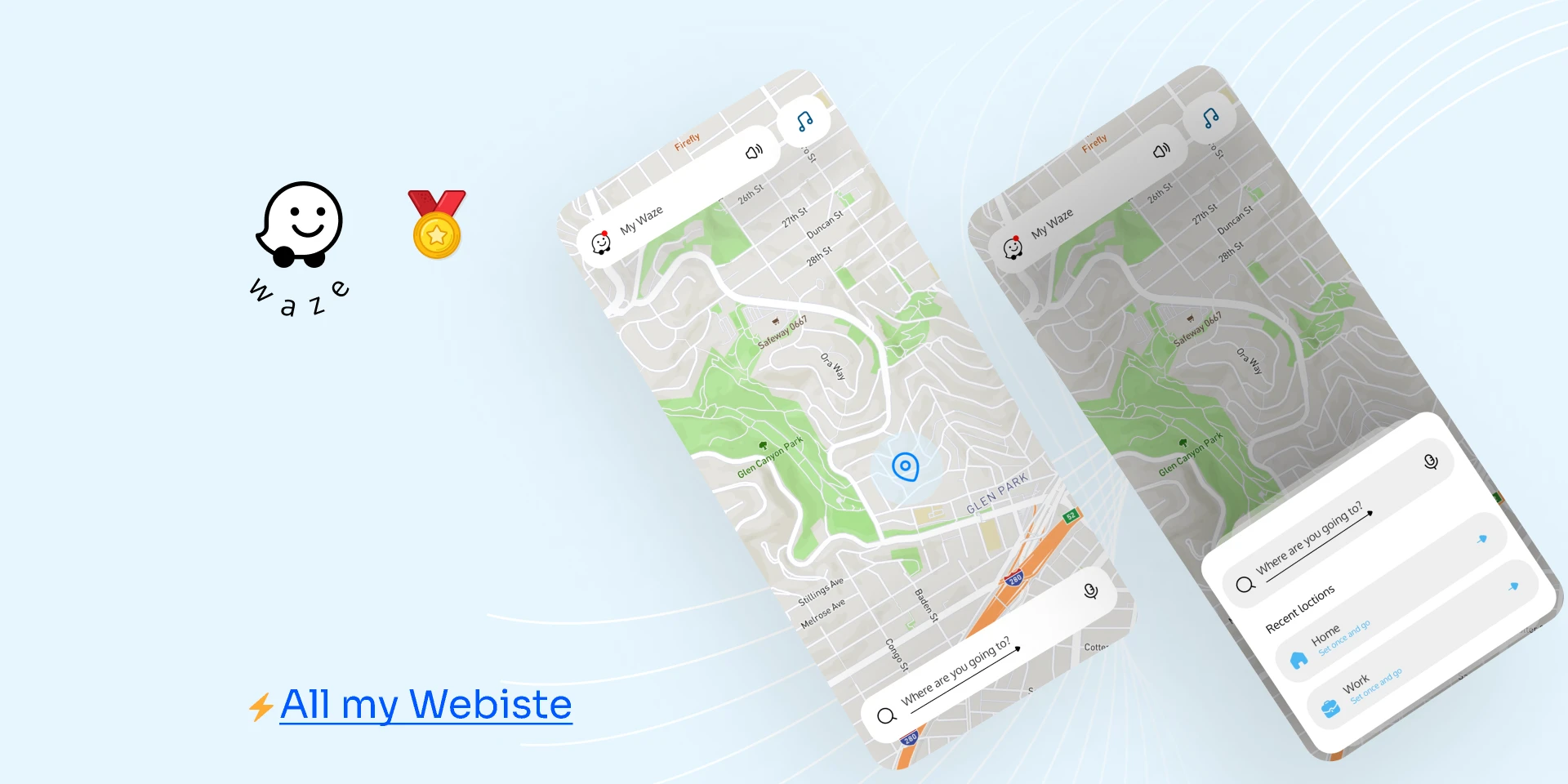 Navigation App Design (Waze App Redesign) for Figma and Adobe XD