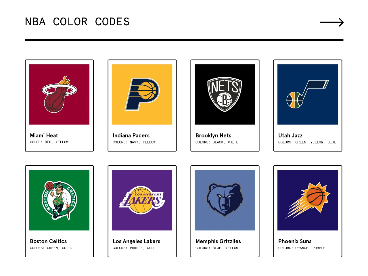 NBA Colors.com for Figma and Adobe XD
