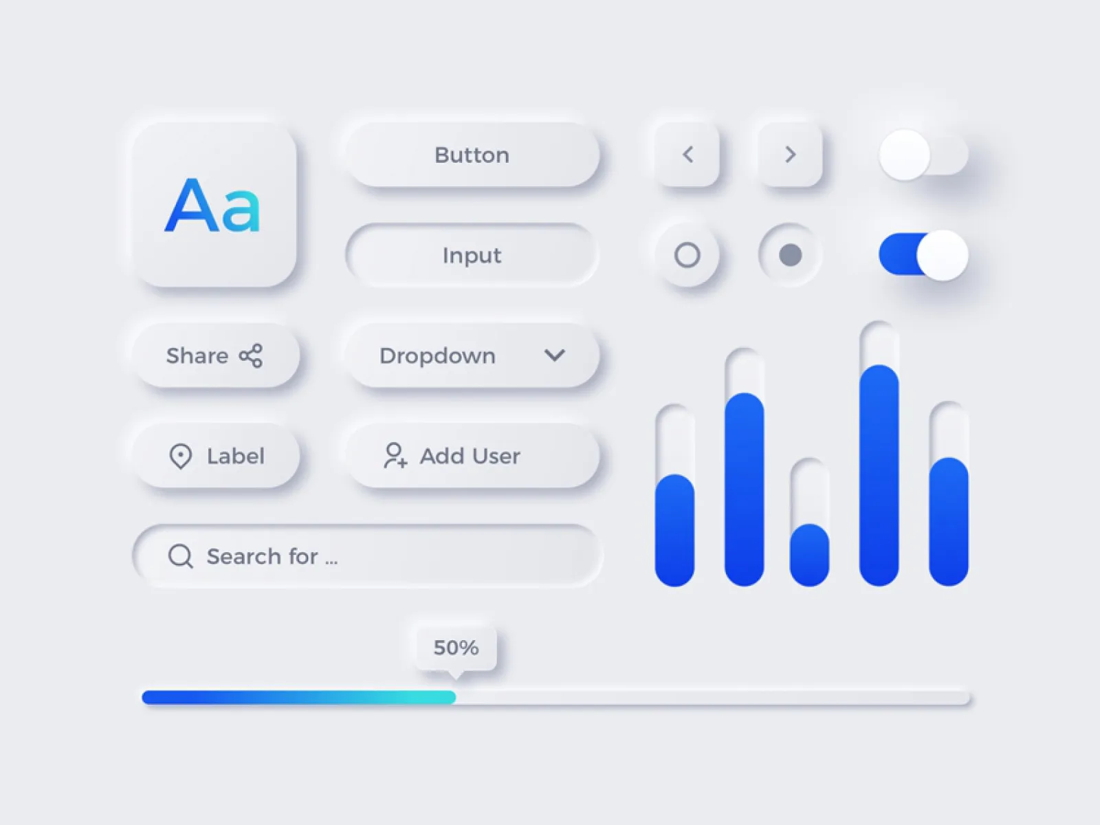 Neumorphic UI Elements  - Free Figma Template