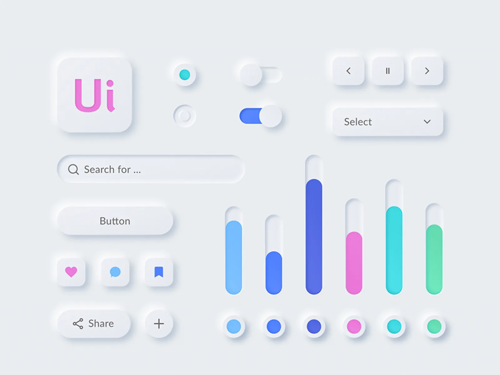 Neumorphism Figma Kit  - Free Figma Template