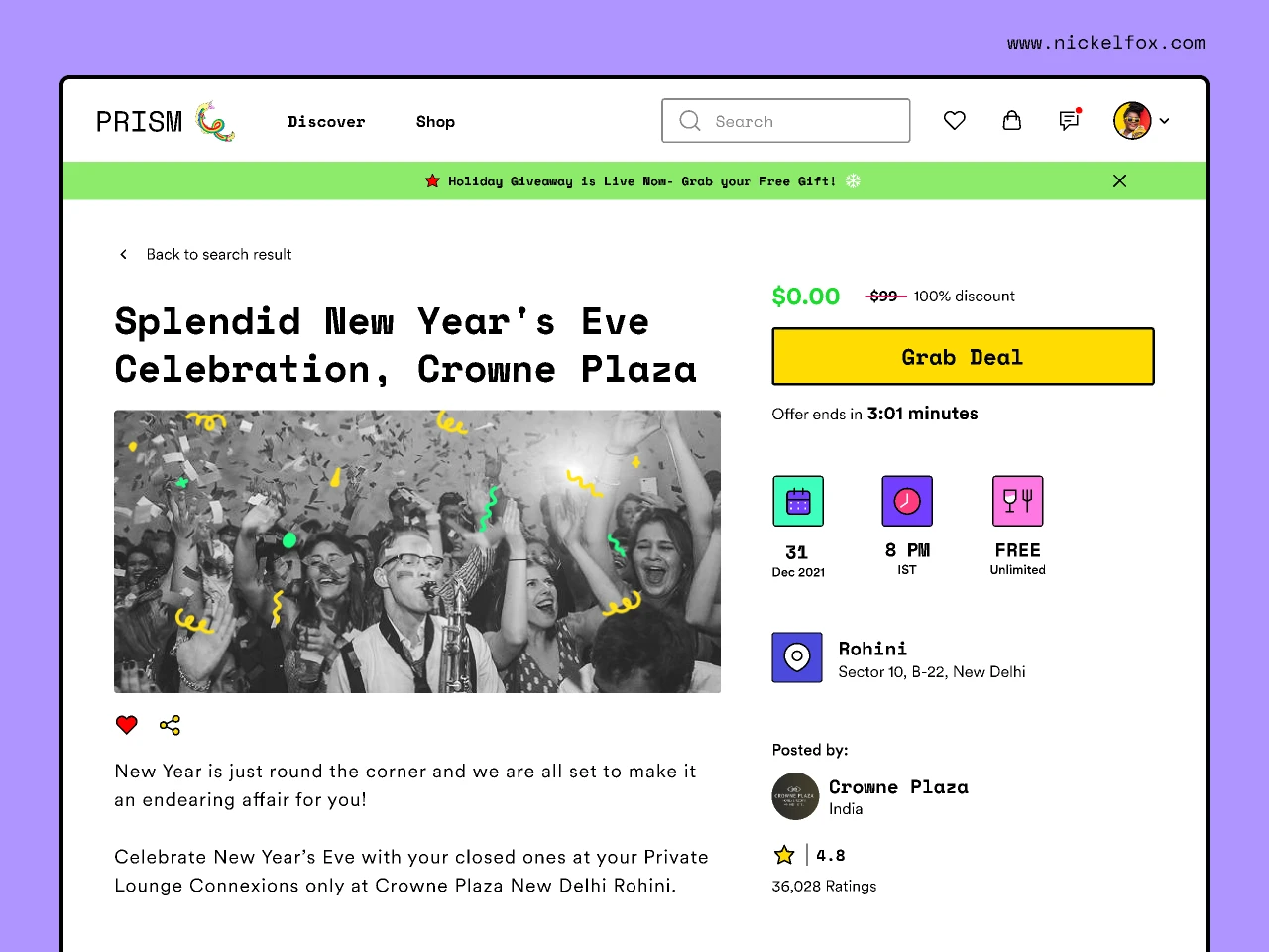 New Year Deal Web Page for Figma and Adobe XD