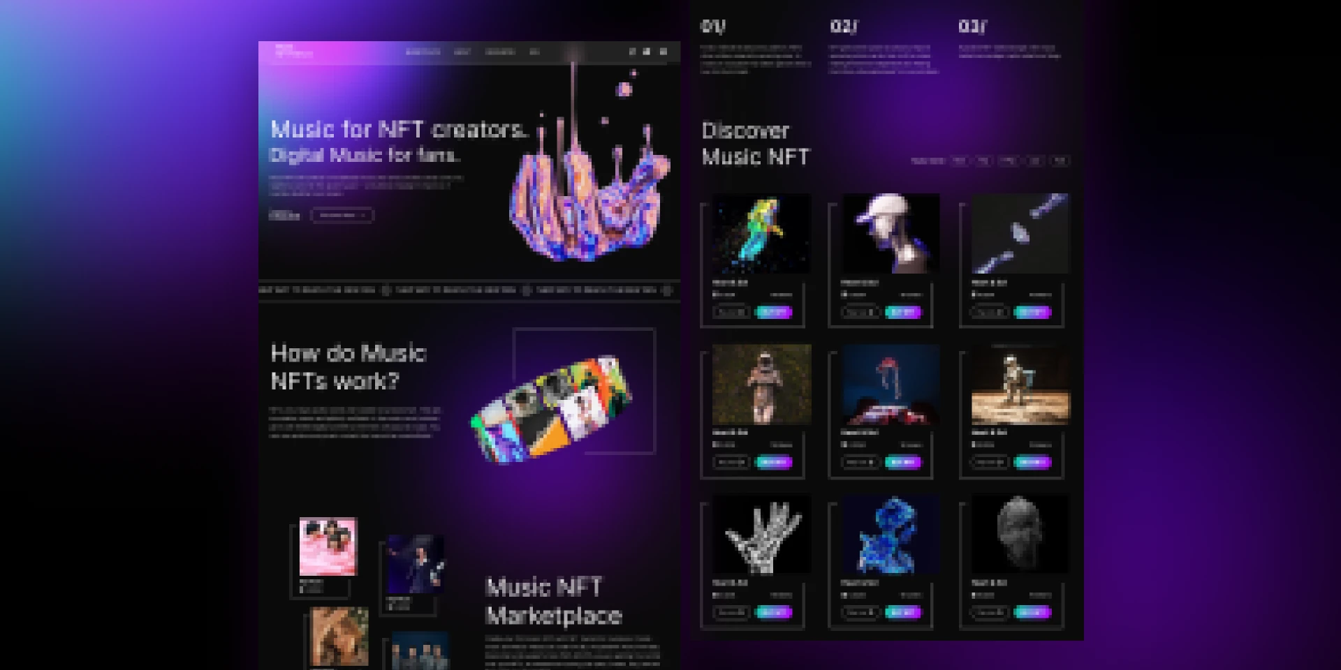 NFT for Music Creators with Prototype for Figma and Adobe XD