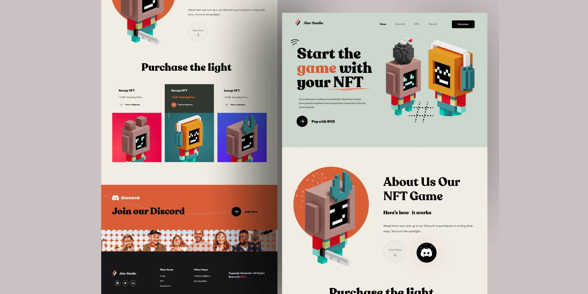 Nft landing page for Figma and Adobe XD