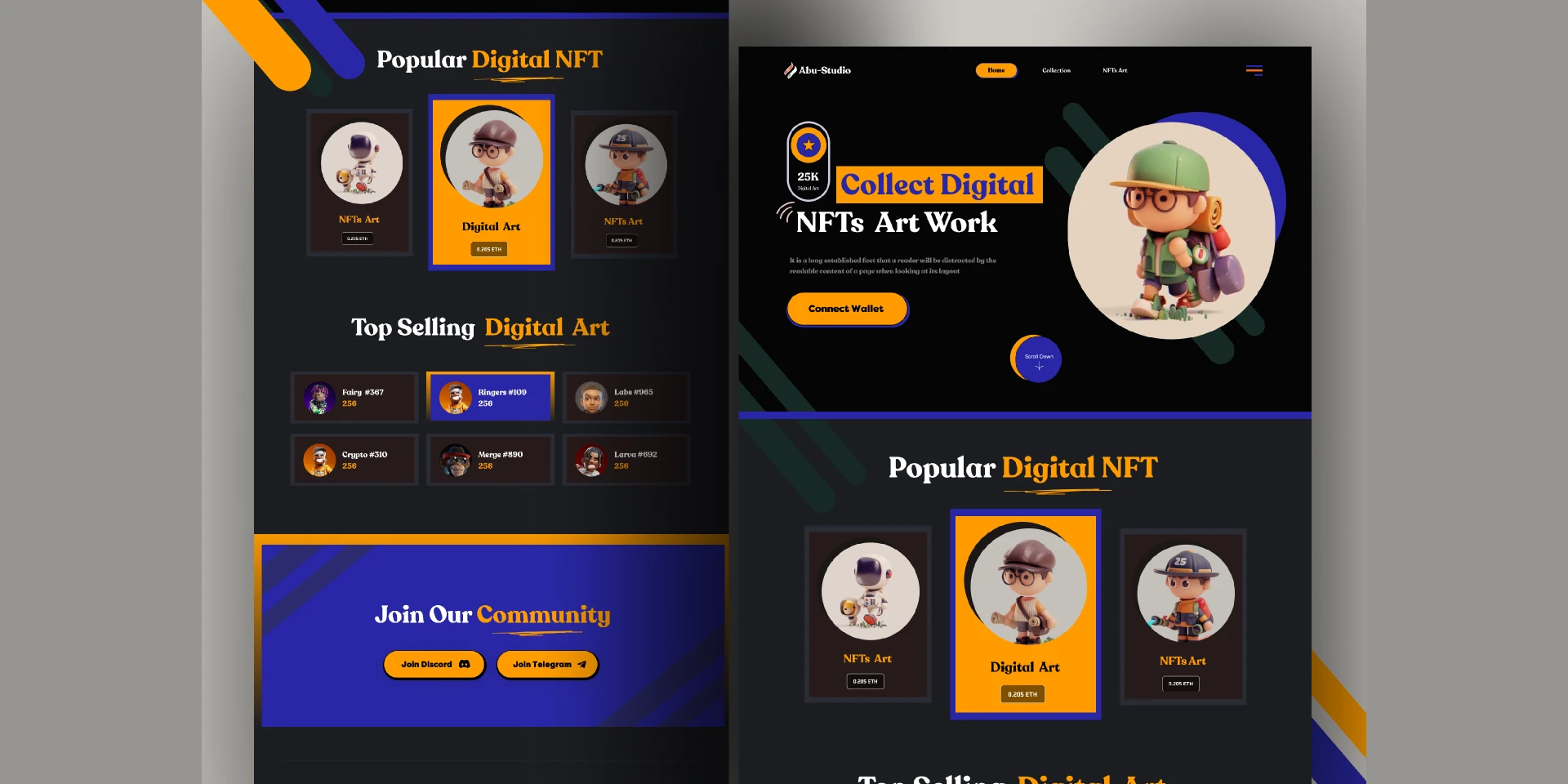 NFT  Marketplace Landing page for Figma and Adobe XD