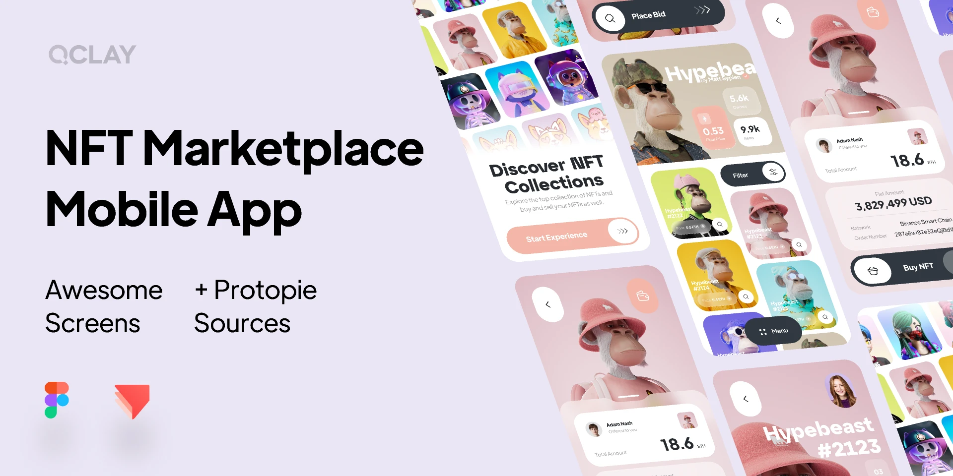 NFT Marketplace Mobile App for Figma and Adobe XD