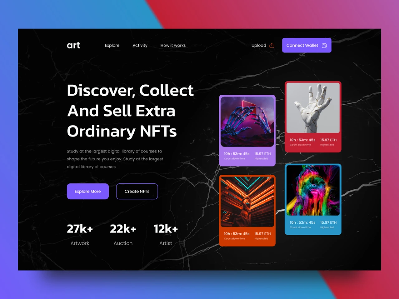 NFT Website for Figma and Adobe XD