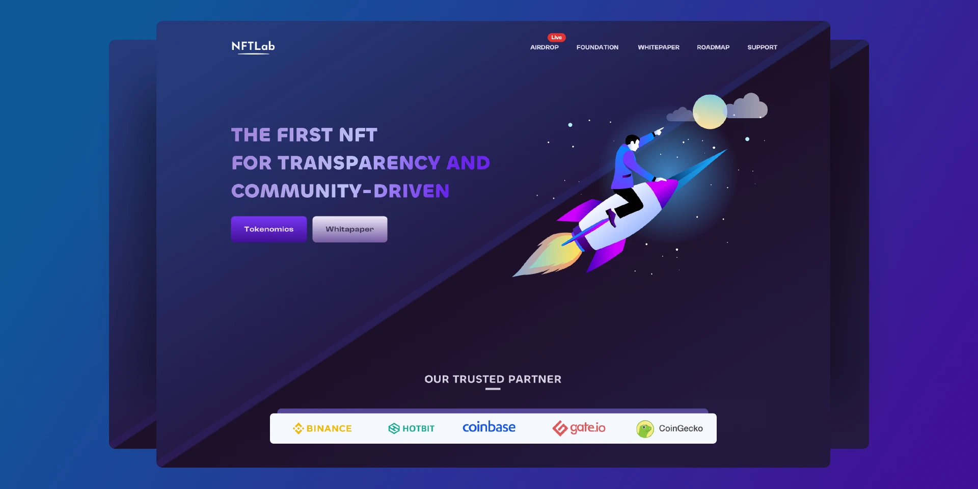 NFTLab - Hero Landing Page Concept for Figma and Adobe XD