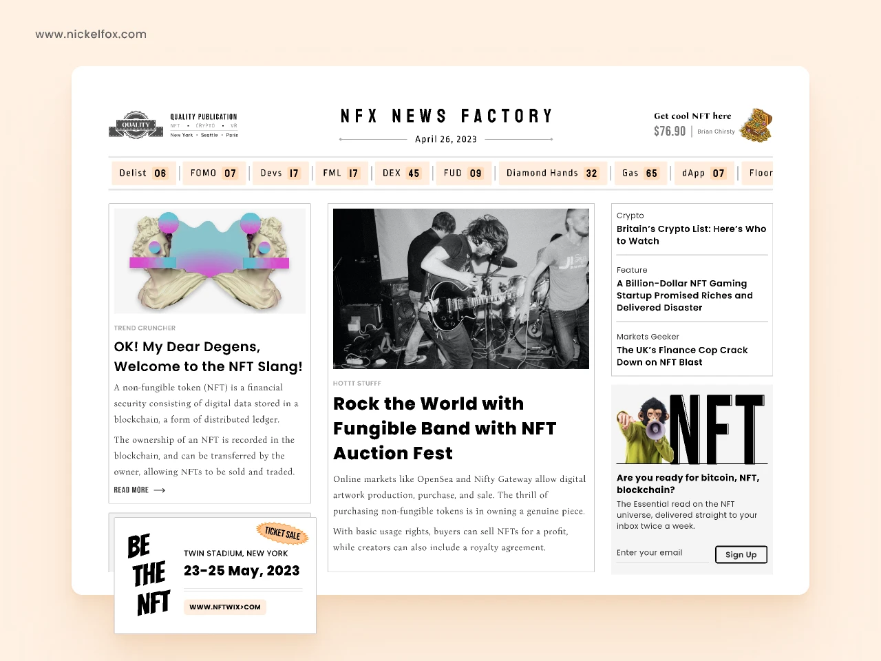 NFX News Factory for Figma and Adobe XD