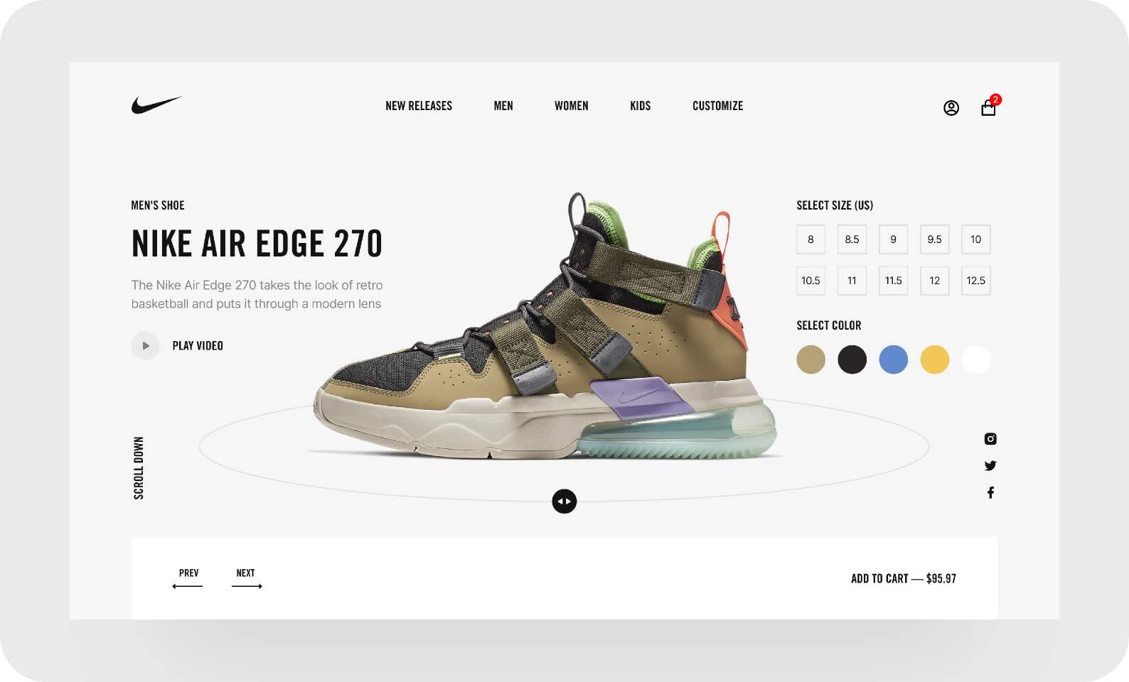 Nike Promo Page Design Concept (2019) for Figma and Adobe XD