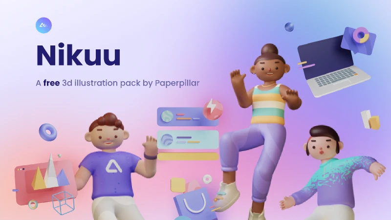 Nikuu 3d Illustration Pack by Paperpillar for Figma and Adobe XD