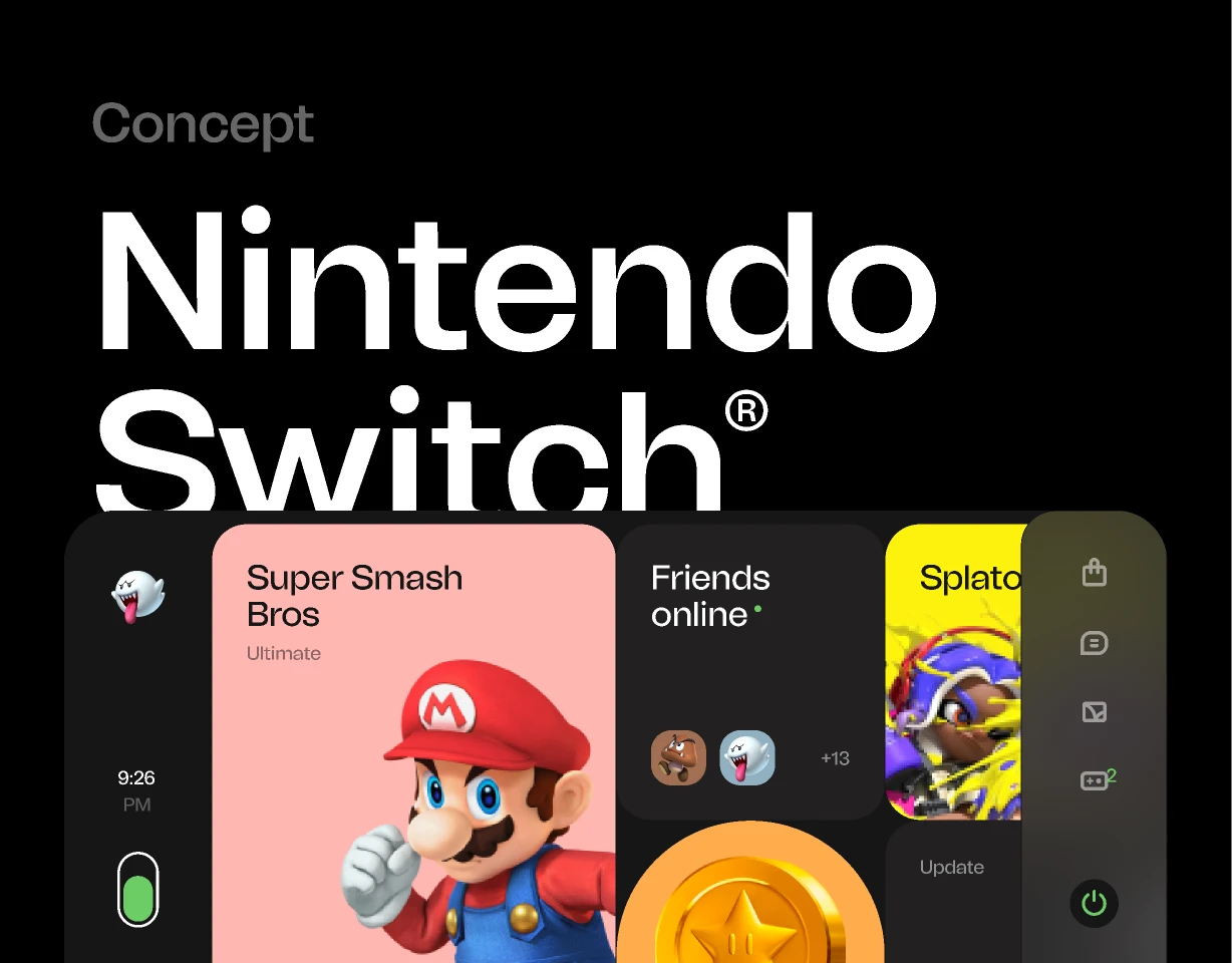 Nintendo switch concept for Figma and Adobe XD