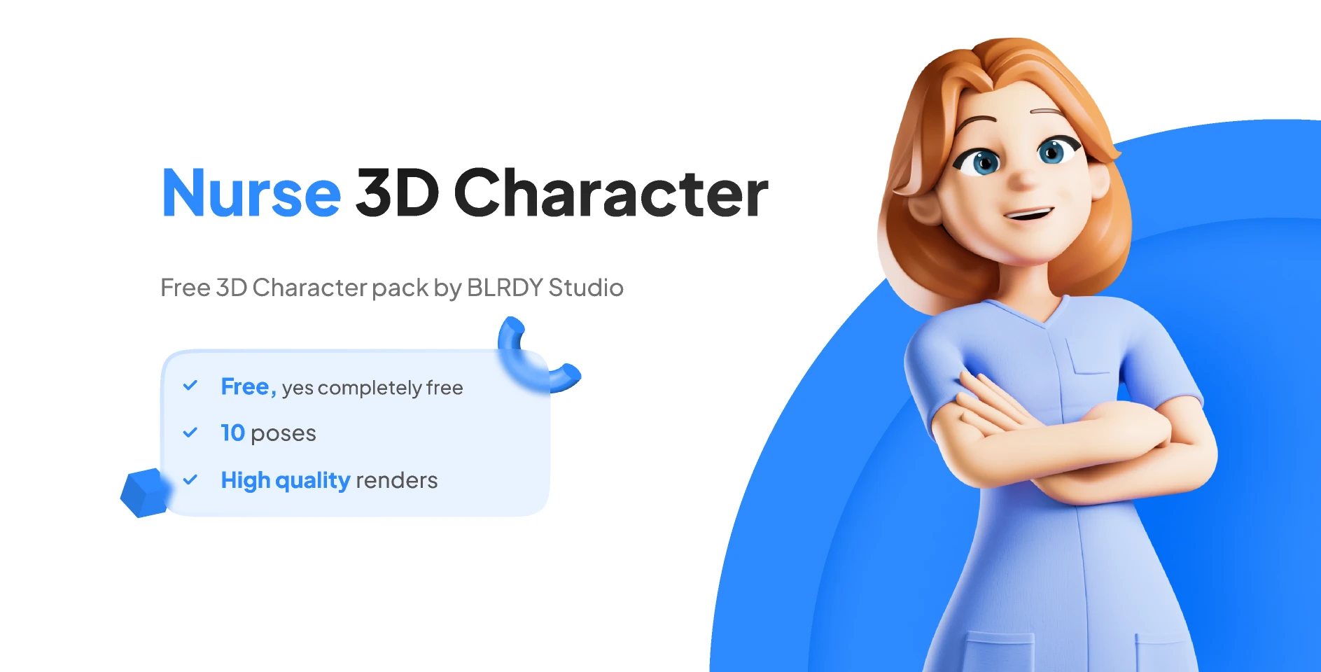 Nurse 3D Character for Figma and Adobe XD