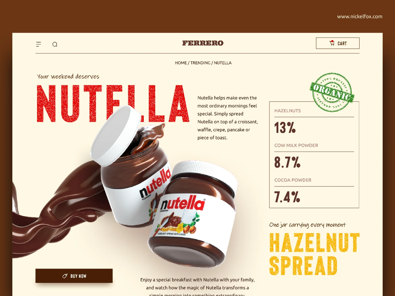 Nutella - a Product Details Screen for Figma and Adobe XD