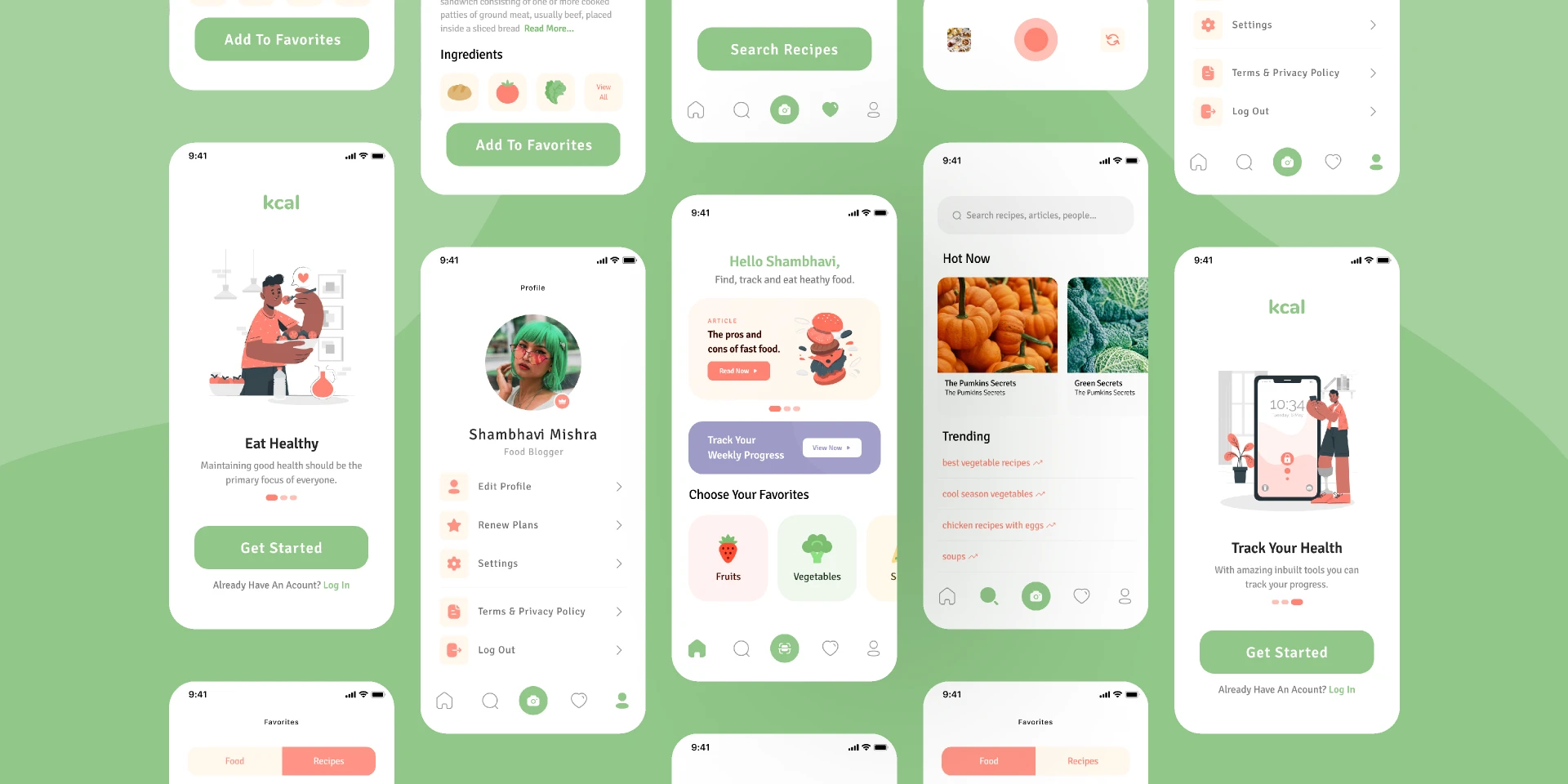 Nutrition App UI for Figma and Adobe XD