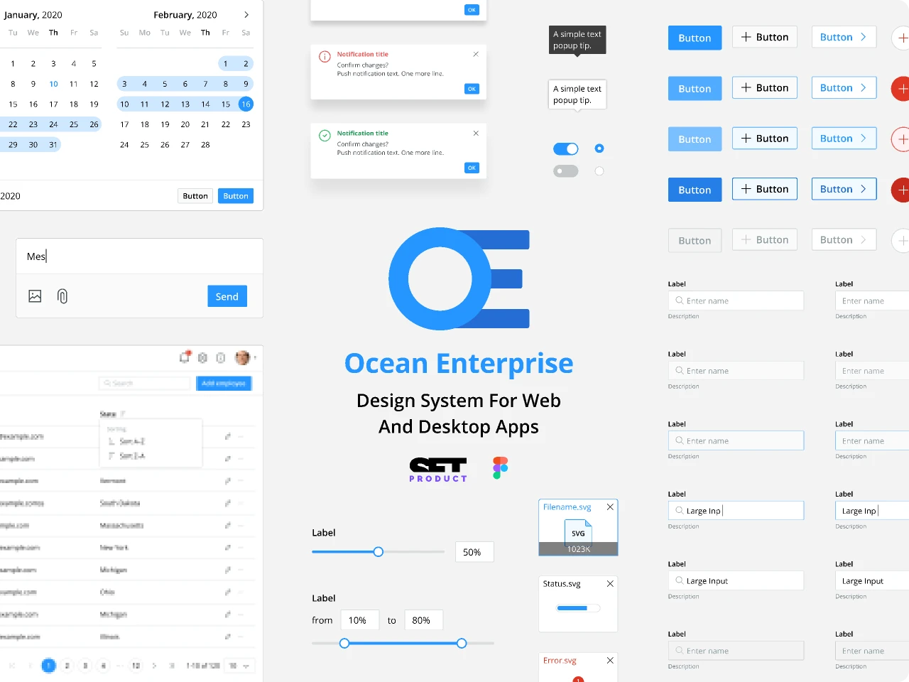 Ocean Enterprise Design System for Figma and Adobe XD