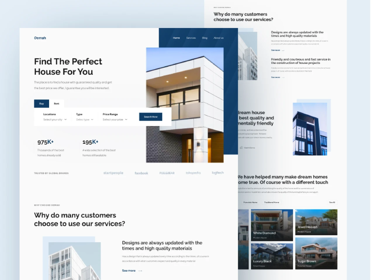 Oemah - Real Estate Landing Page for Figma and Adobe XD